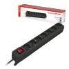 KeyTeck Multipresa KEYTECK 7 Posti nera con interruttore luminoso 